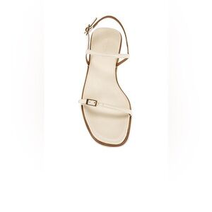 Flattered Alice Leather Sandals White EU 38 Minimal Strappy Flat Made in Spain